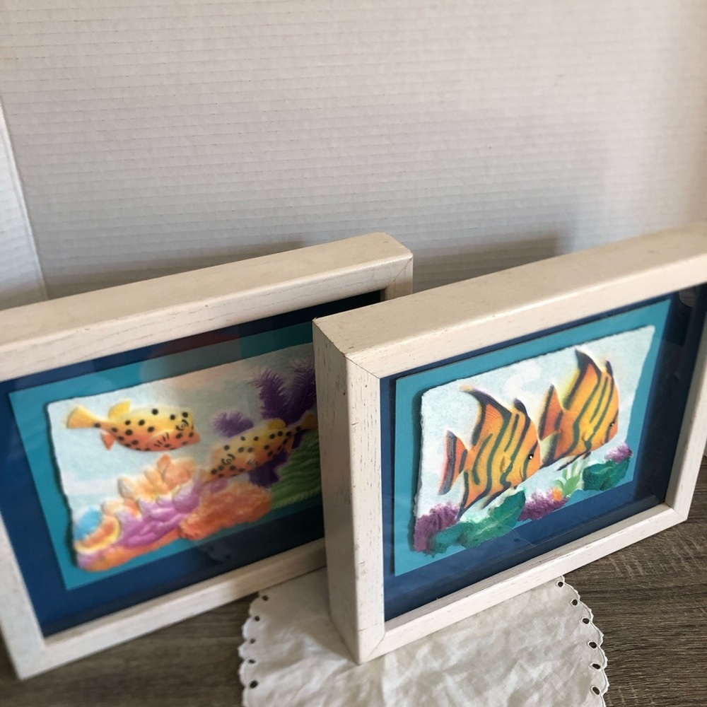 Vtg Figi Graphics Tropical Fish Artwork Framed